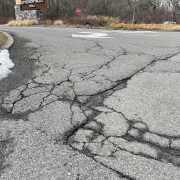 Asphalt cracking is a common occurence in older parking lots and driveways
