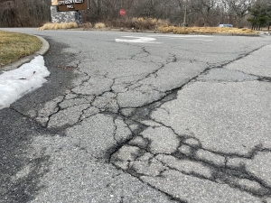Asphalt cracking is a common occurence in older parking lots and driveways